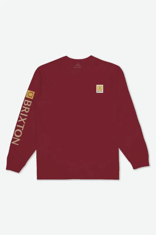 Beta II L/S Tee - Island Berry/Sand Garment Dye sold by Brixton