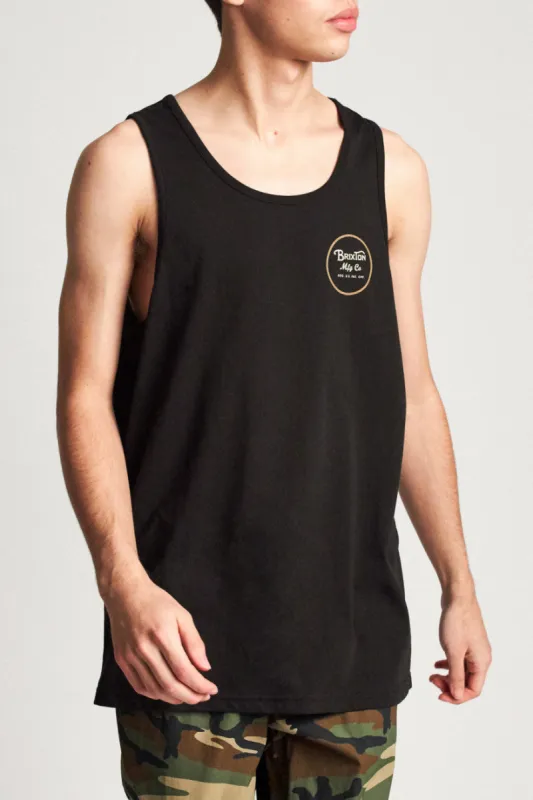Wheeler Tank Top - Black/Bronze sold by Brixton