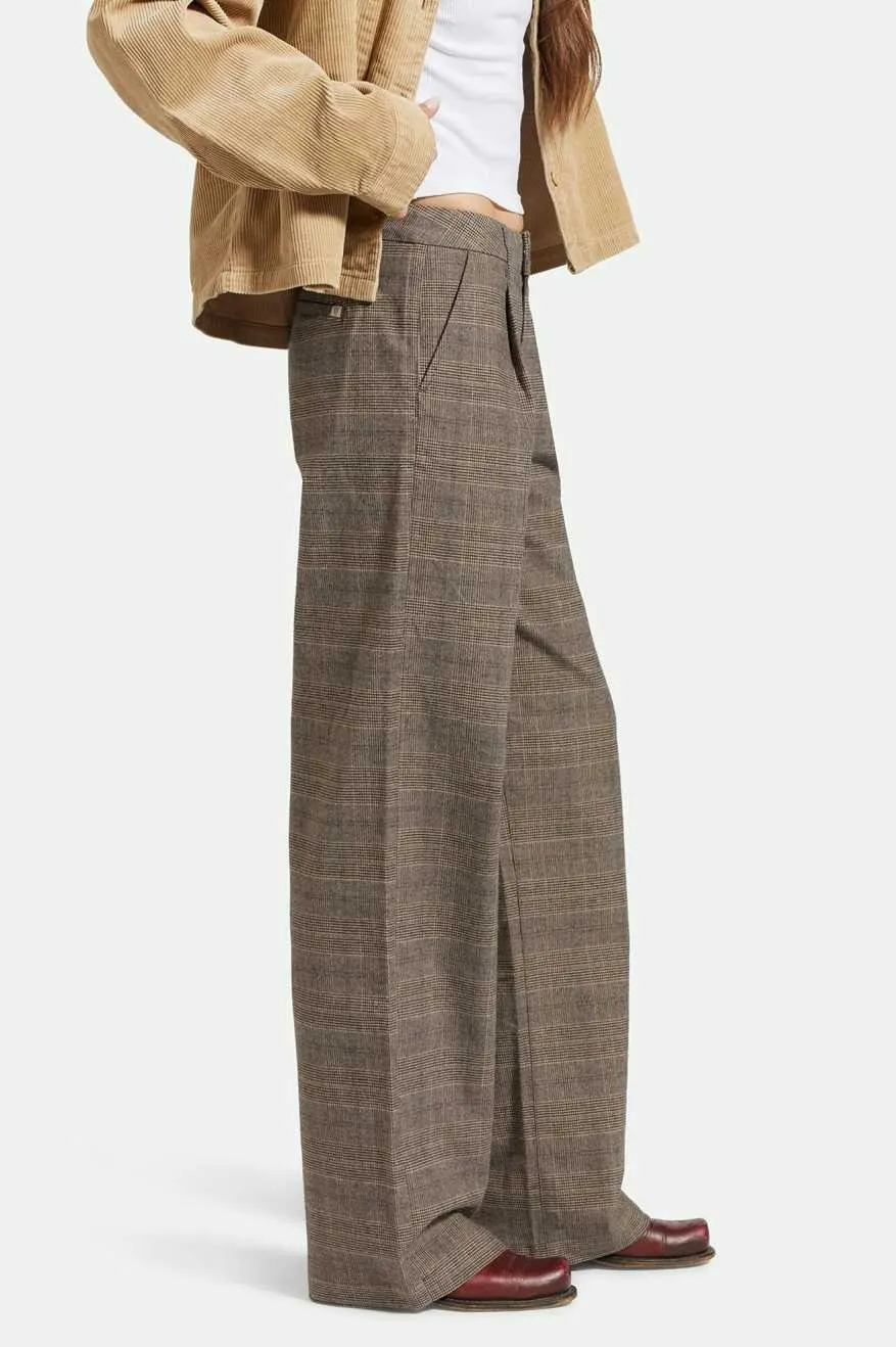 Ludlow Trouser Pant - Brown/Cream Houndstooth sold by Brixton product image thumbnail 2