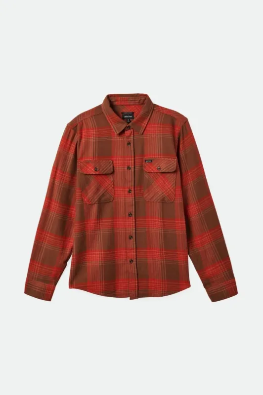 Bowery Flannel - Barn Red/Bison sold by Brixton
