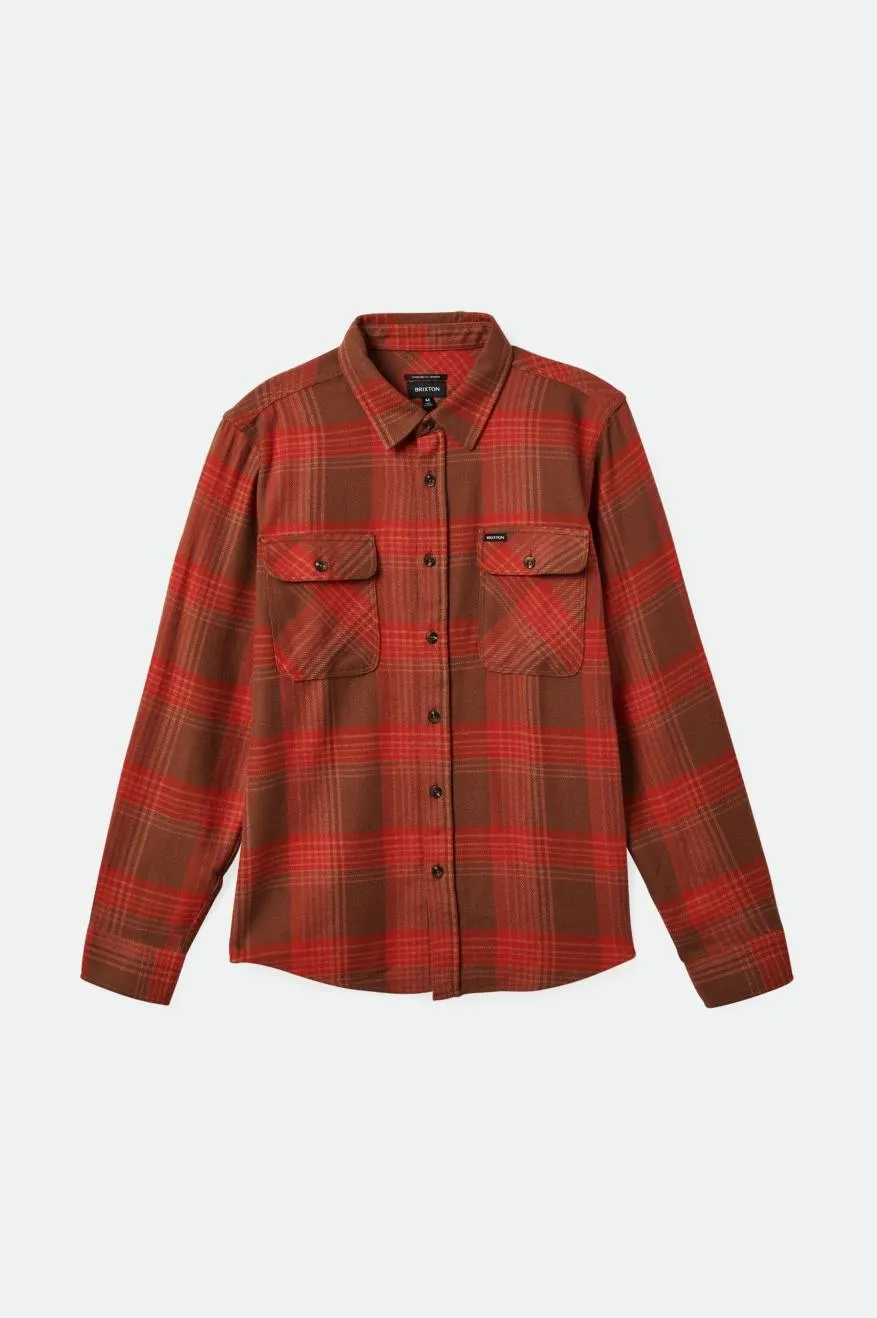 Bowery Flannel - Barn Red/Bison sold by Brixton