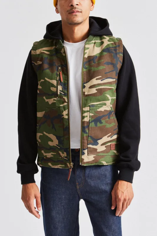 Abraham Convertible Jacket - Camo/Black sold by Brixton