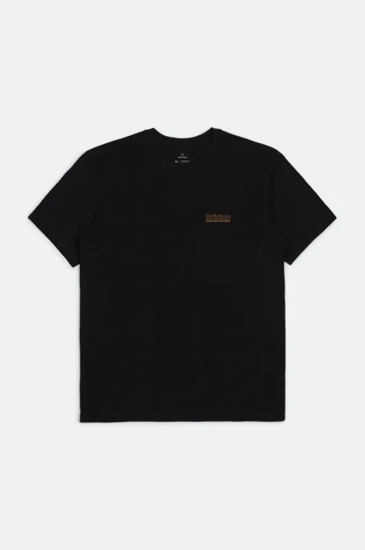 Palmer Chain S/S Standard Pocket Tee - Black sold by Brixton