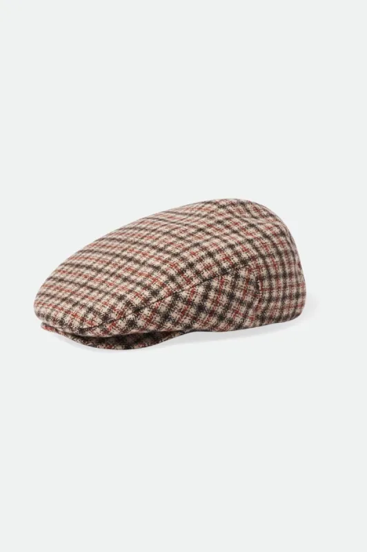 Hooligan Lightweight Flat Cap - Sand/Dark Earth/Paradise Orange sold by Brixton