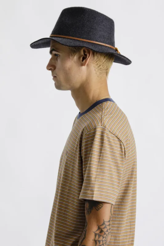 Wesley Fedora - Heather/Black sold by Brixton