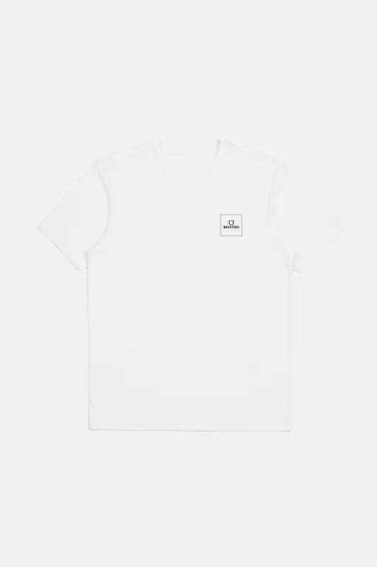 Alpha Block S/S Tailored Tee - White/Grey sold by Brixton