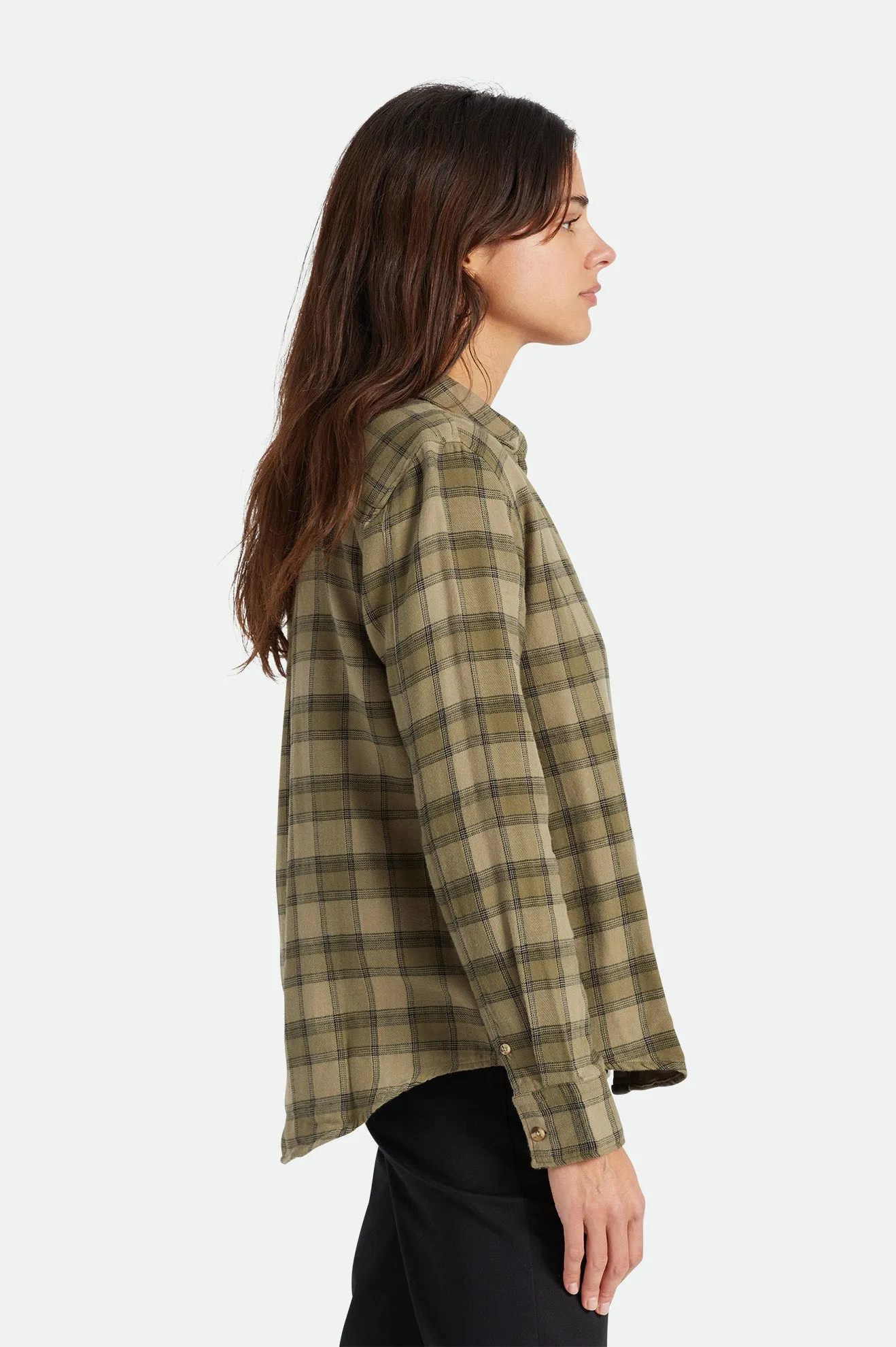 Bowery Women's Soft Weave L/S Flannel - Military Olive sold by Brixton product image thumbnail 3
