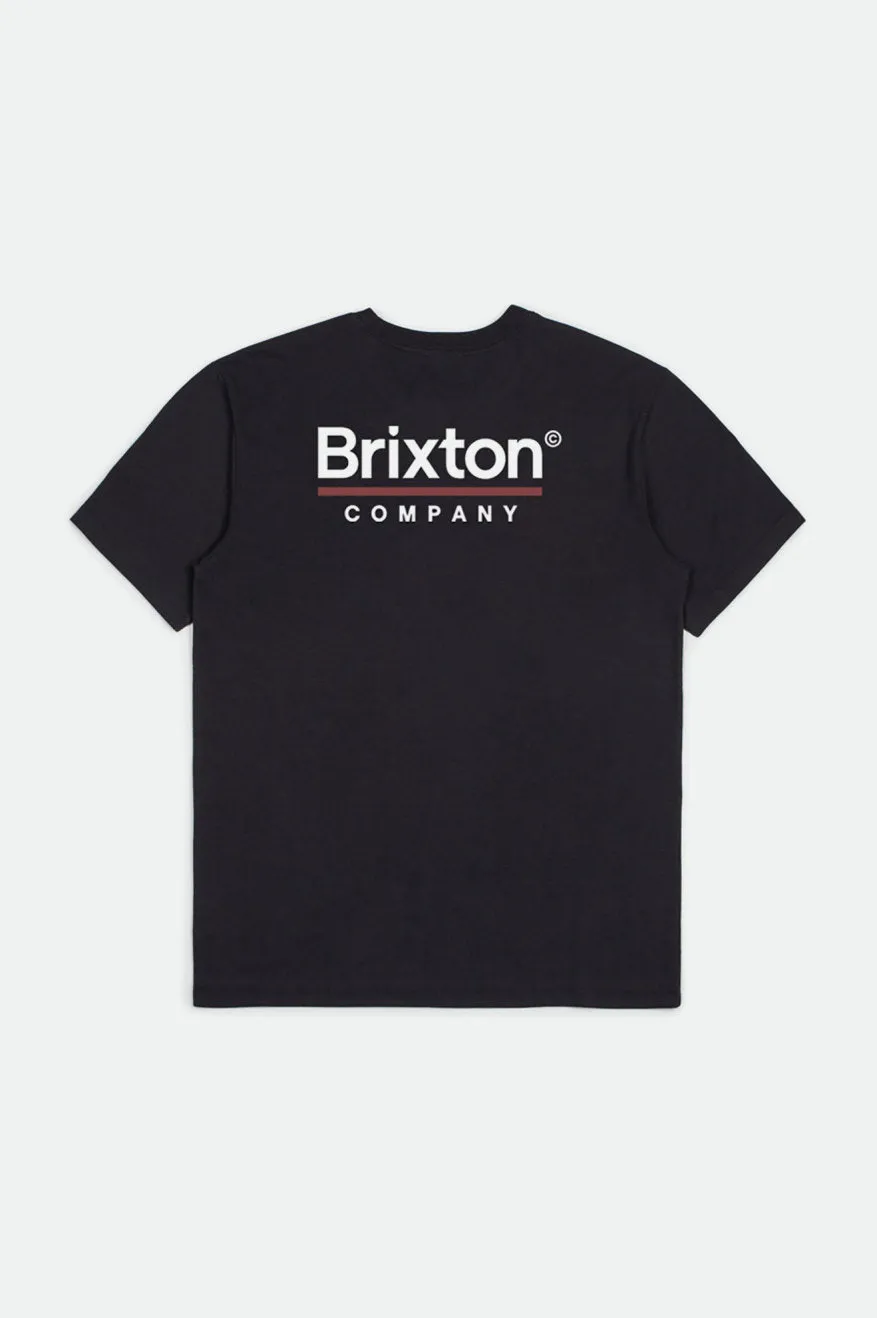 Palmer Line S/S Standard Tee - Worn Wash Black sold by Brixton product image thumbnail 3