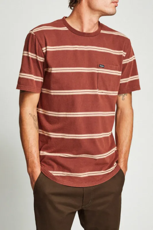 Hilt Washed S/S Pocket Tee - Chestnut sold by Brixton