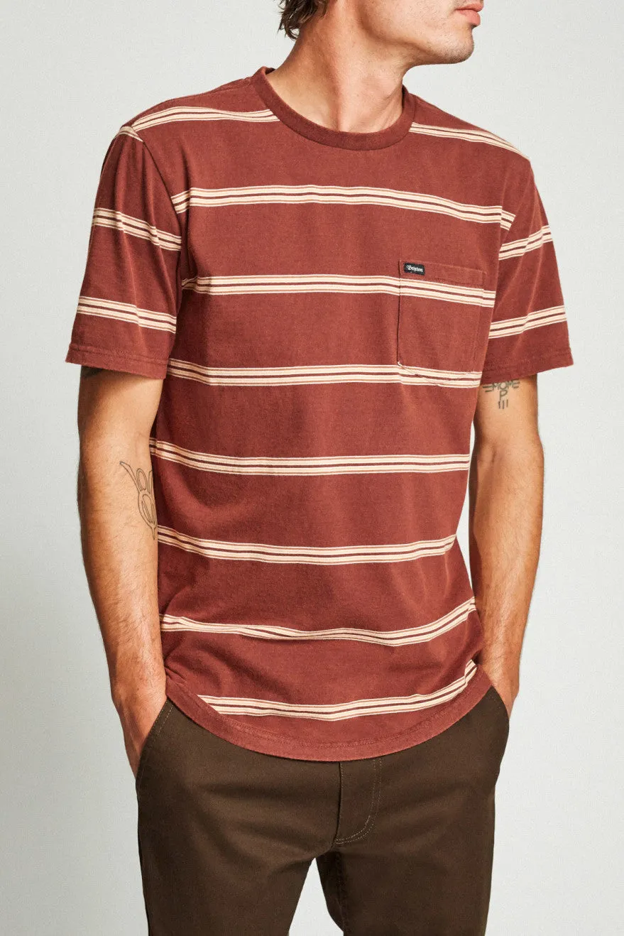Hilt Washed S/S Pocket Tee - Chestnut sold by Brixton