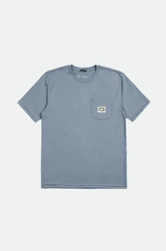 Woodburn S/S Tailored Pocket Tee - Dusty Blue made by Brixton