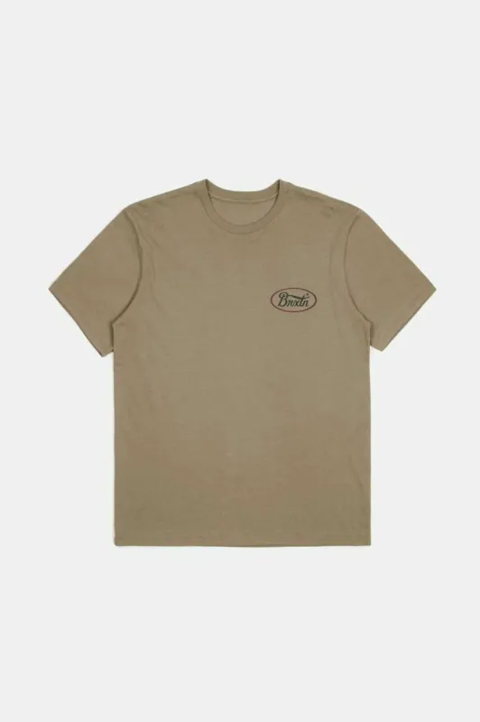Parsons S/S Tailored T-Shirt - Oatmeal/Washed Black/Mahogany sold by Brixton