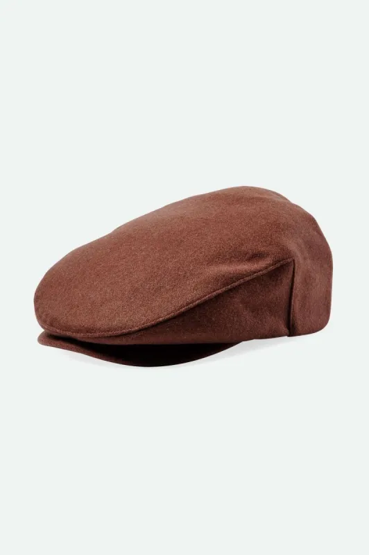 Hooligan Flannel Flat Cap - Tobacco Brown sold by Brixton