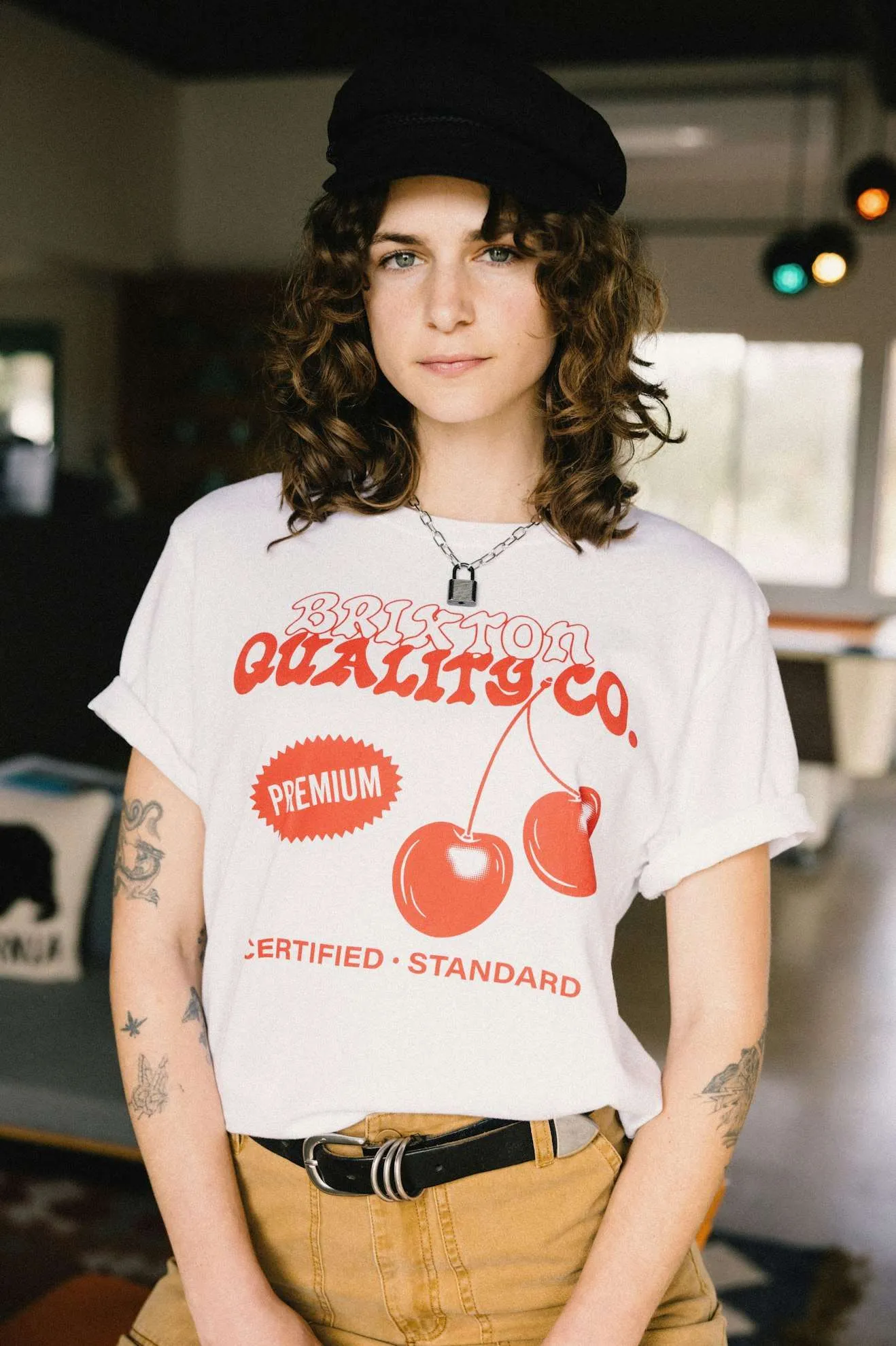 Premium Cherry Vintage Crew T-Shirt - White sold by Brixton product image thumbnail 3