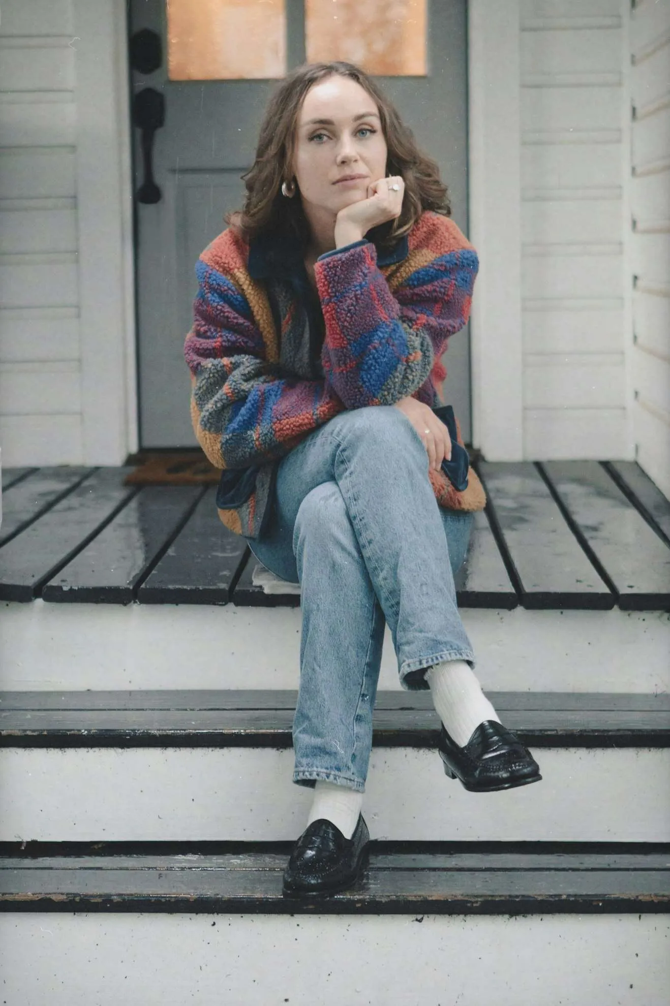 Delilah Sherpa Jacket - Multi Color Plaid sold by Brixton product image thumbnail 5