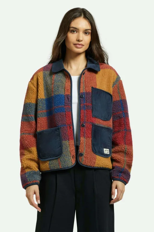 Delilah Sherpa Jacket - Multi Color Plaid sold by Brixton