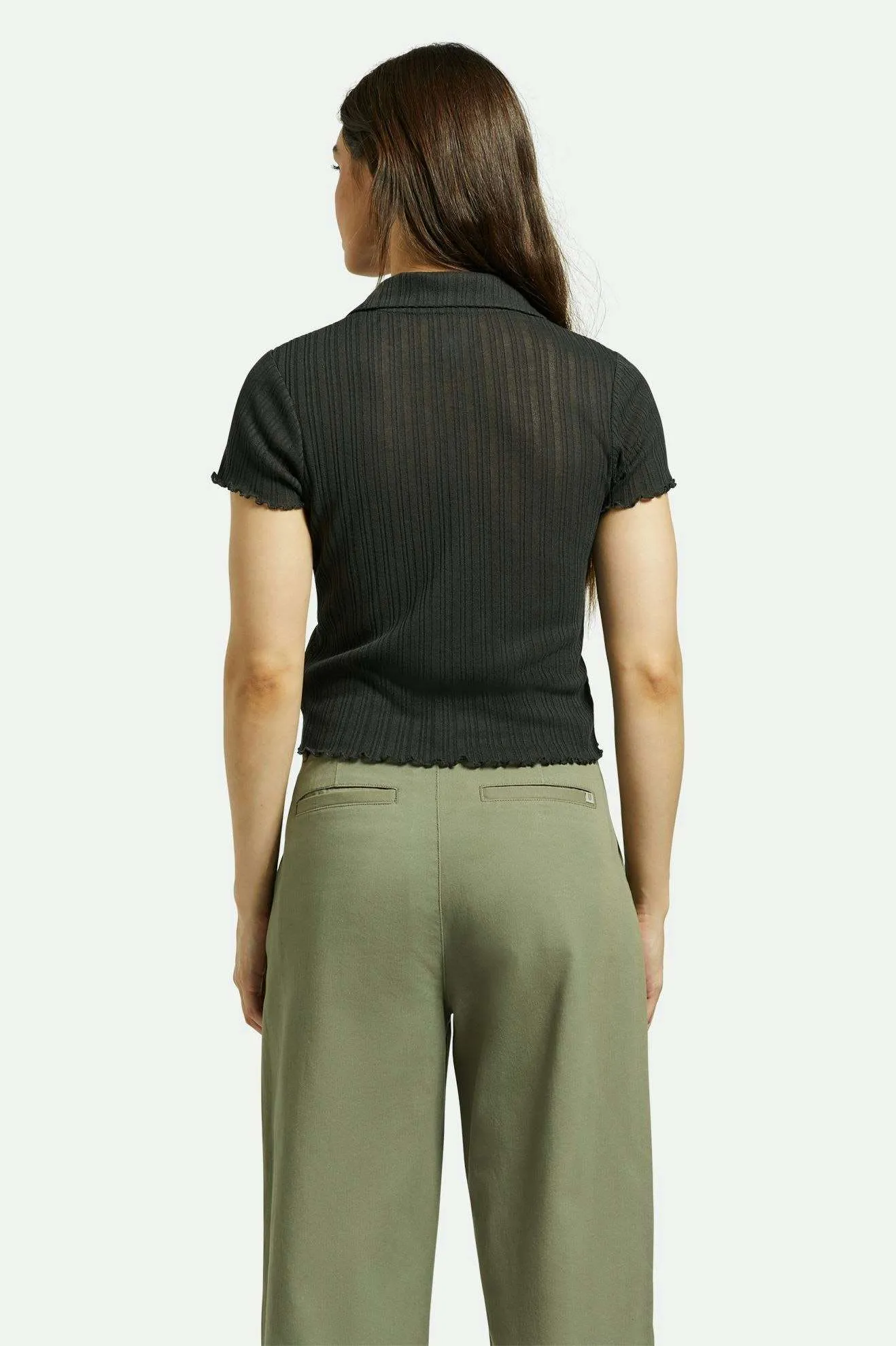 Novelty Ribbed S/S Polo - Washed Black sold by Brixton product image thumbnail 4