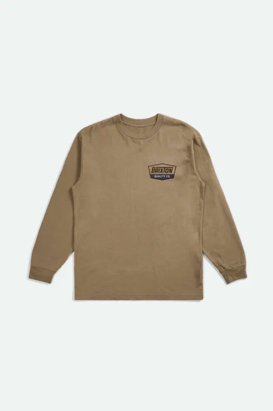 Regal L/S Standard T-Shirt - Tiger's Eye/Brown/Navy sold by Brixton