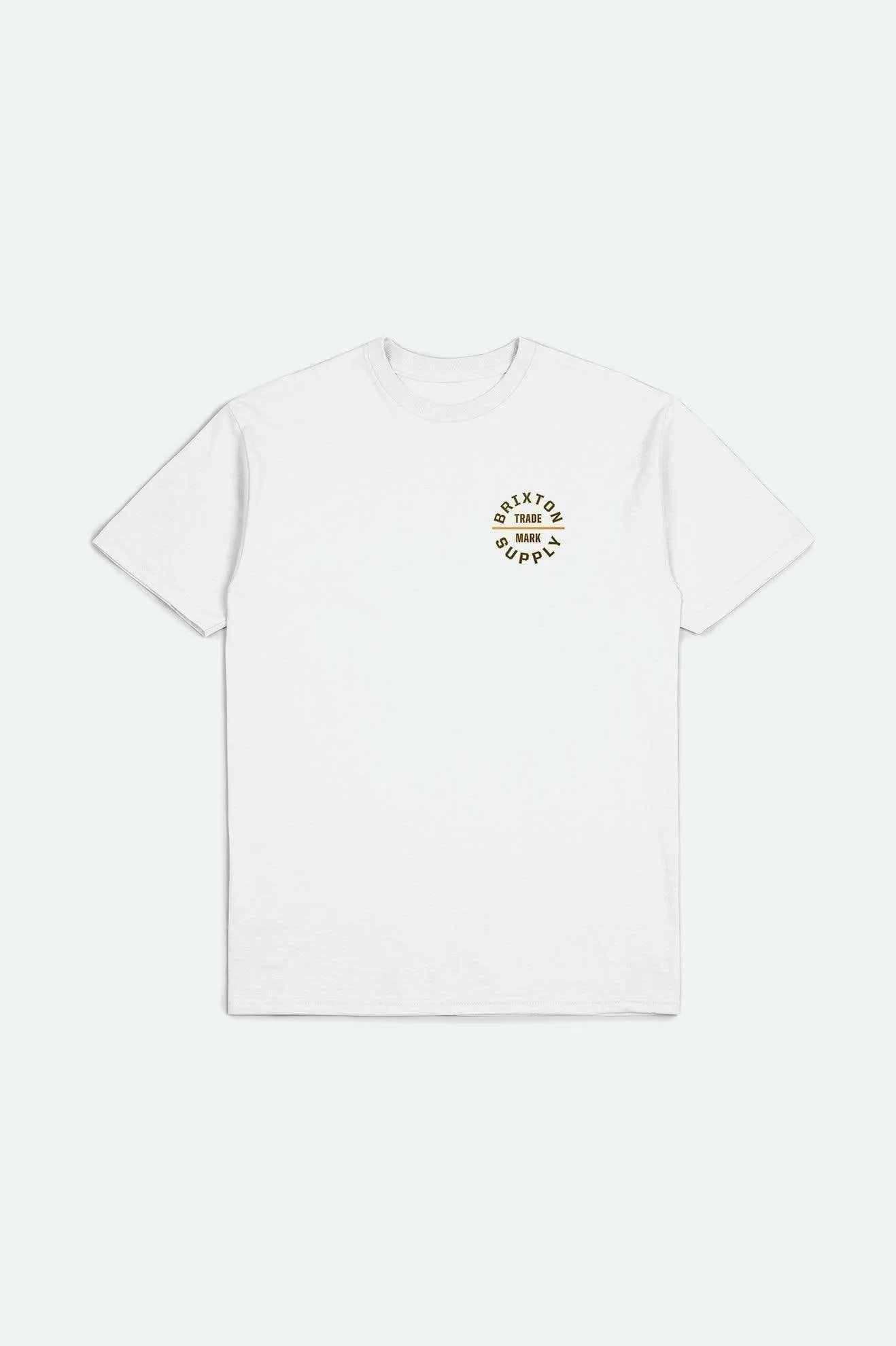 Oath V S/S Standard T-Shirt - White/Washed Black/Gold sold by Brixton