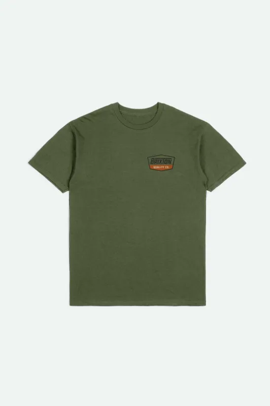 Regal S/S Standard T-Shirt - Ivy Green/Washed Black/Rust sold by Brixton