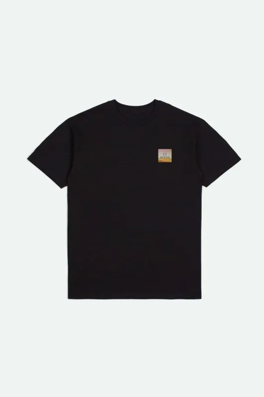 Alpha Square S/S Standard T-Shirt - Black/Gold/Brown sold by Brixton