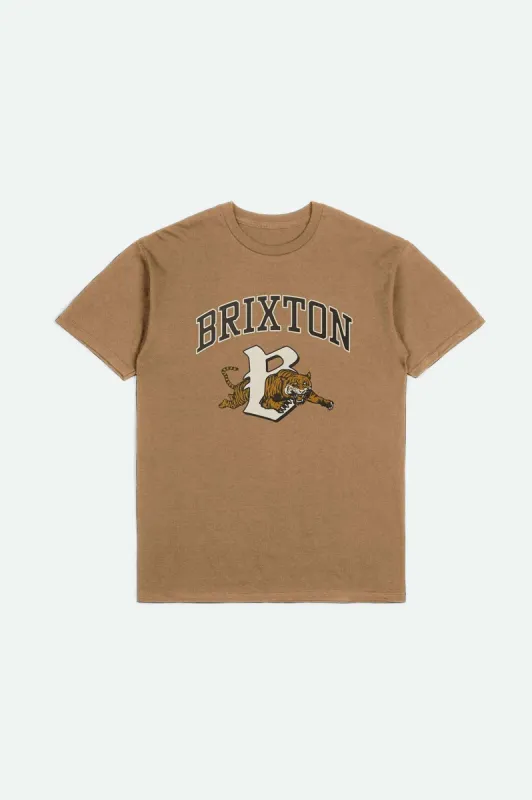 Tiger S/S Standard T-Shirt - Tobacco Brown Worn Wash sold by Brixton