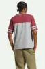 Varsity Heavyweight Football T-Shirt - Heather Grey/Cordovan Red sold by Brixton