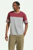 Varsity Heavyweight Football T-Shirt - Heather Grey/Cordovan Red sold by Brixton