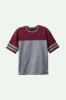 Varsity Heavyweight Football T-Shirt - Heather Grey/Cordovan Red sold by Brixton