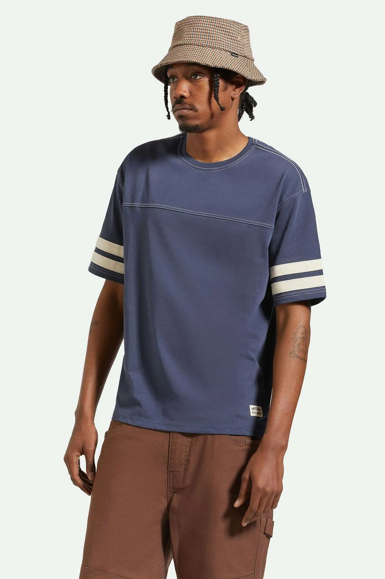 Varsity Heavyweight Football T-Shirt - Washed Navy sold by Brixton product image thumbnail 2