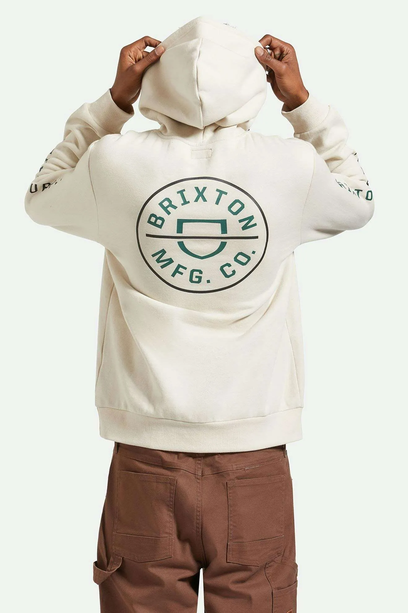 Crest Hoodie - Beige/Black/Pine Needle sold by Brixton product image thumbnail 3