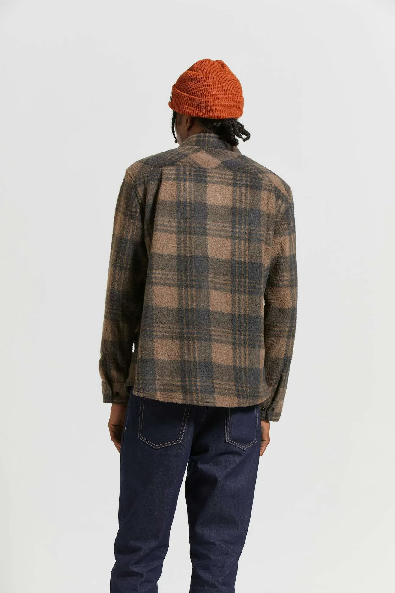 Bowery Arctic Stretch L/S Fleece - Burro Brown/Black Plaid sold by Brixton product image thumbnail 3
