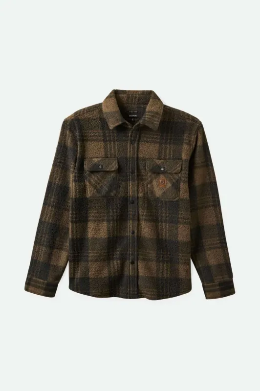 Bowery Arctic Stretch L/S Fleece - Burro Brown/Black Plaid sold by Brixton
