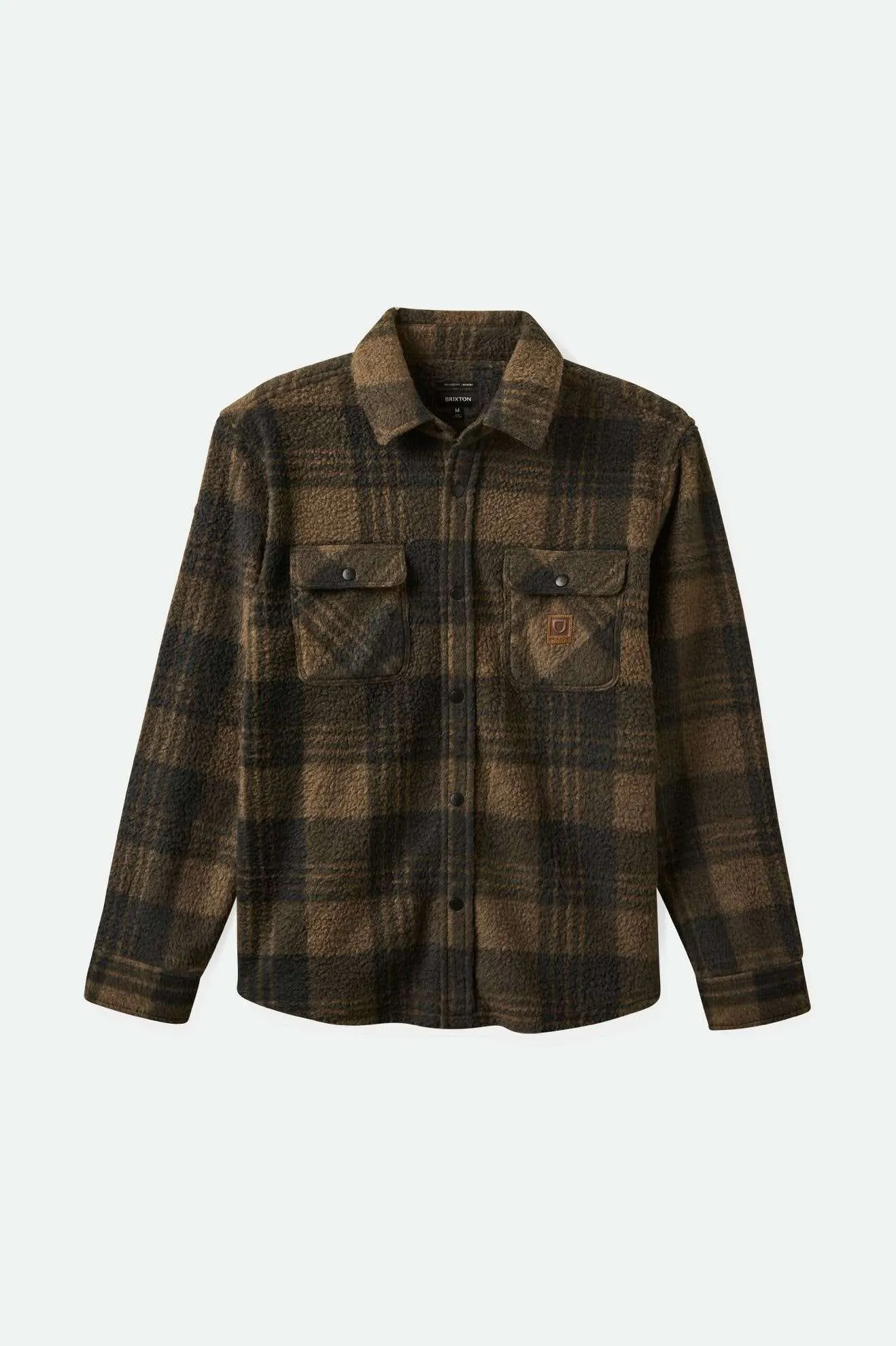 Bowery Arctic Stretch L/S Fleece - Burro Brown/Black Plaid sold by Brixton