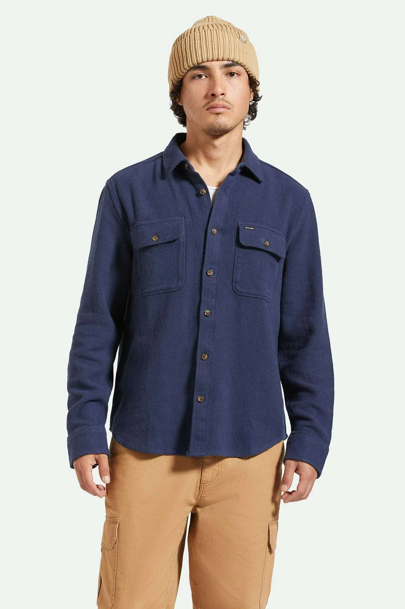 Bowery Textured Loop Twill L/S Overshirt - Washed Navy sold by Brixton product image thumbnail 2