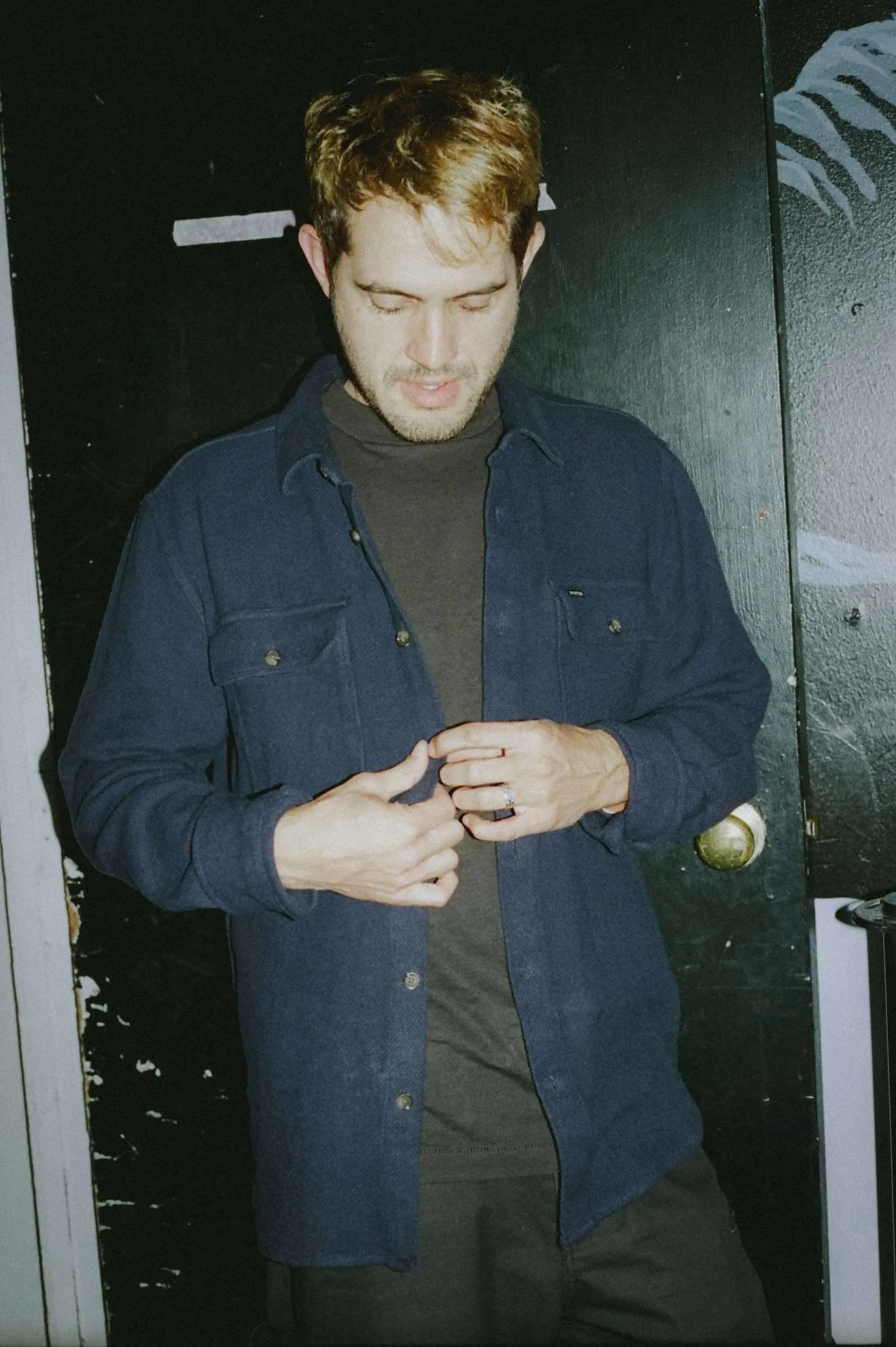 Bowery Textured Loop Twill L/S Overshirt - Washed Navy sold by Brixton product image thumbnail 4