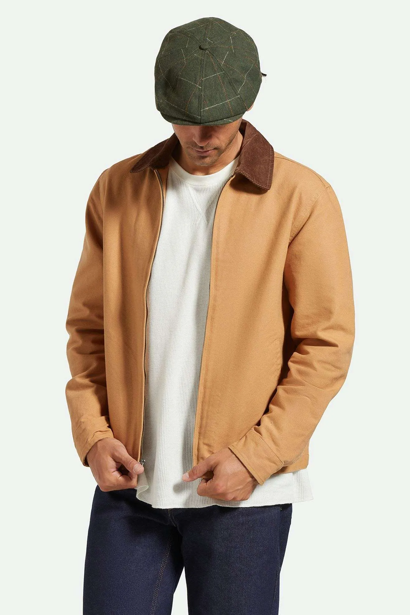 Brood Newsboy Cap - Moss/Orange sold by Brixton product image thumbnail 4