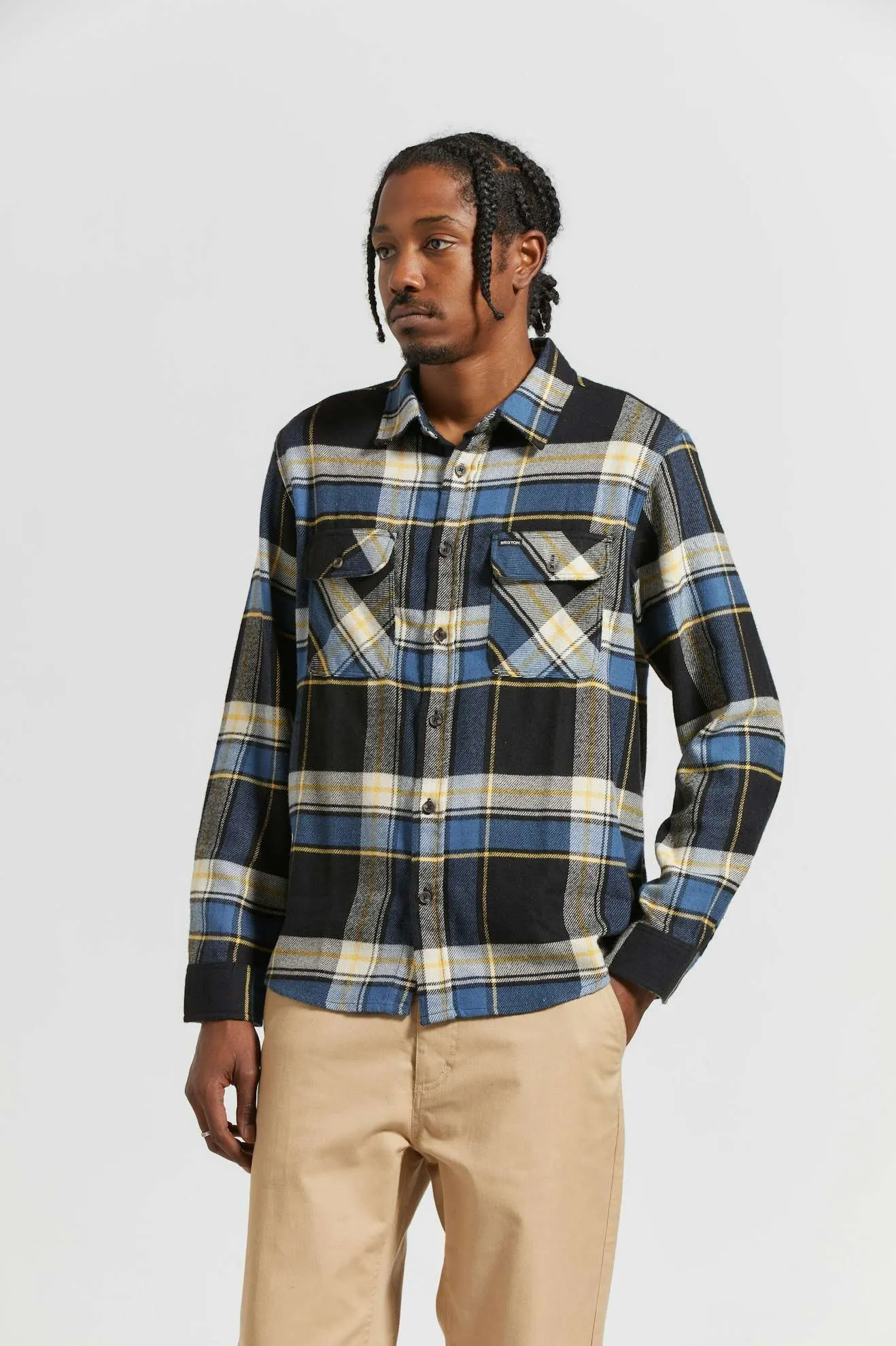 Bowery L/S Flannel - Joe Blue Plaid sold by Brixton product image thumbnail 2