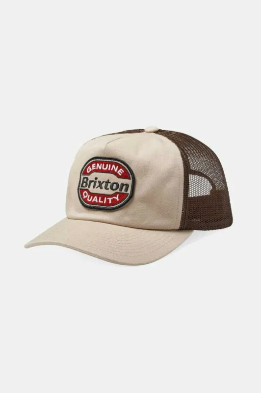 Keaton Netplus Trucker Hat - Sand/Sepia sold by Brixton