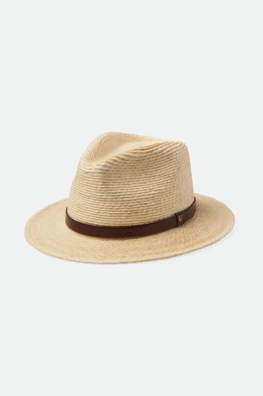 Messer Straw Fedora - Natural/Brown sold by Brixton