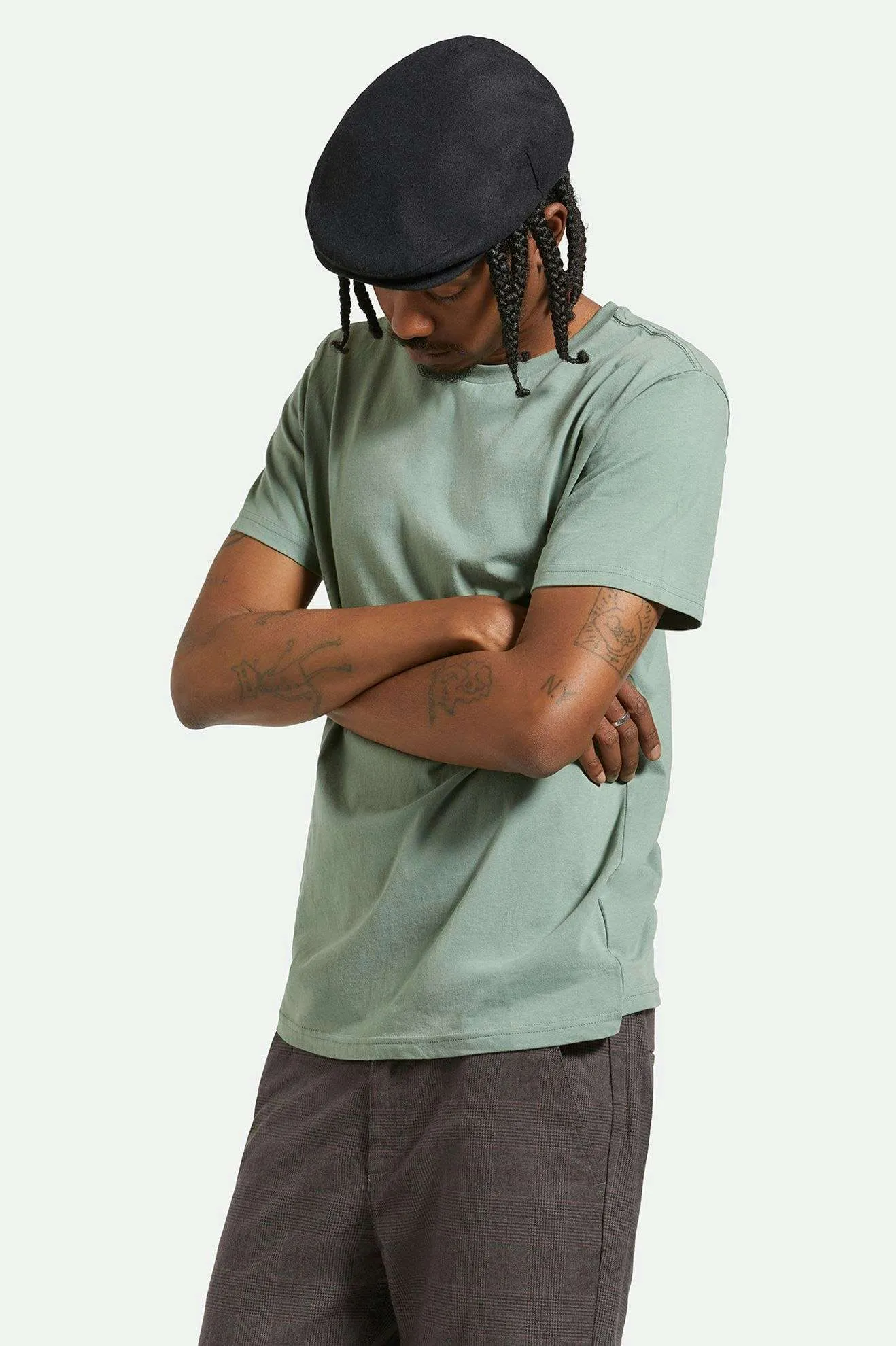 Hooligan Flannel Flat Cap - Black sold by Brixton product image thumbnail 2