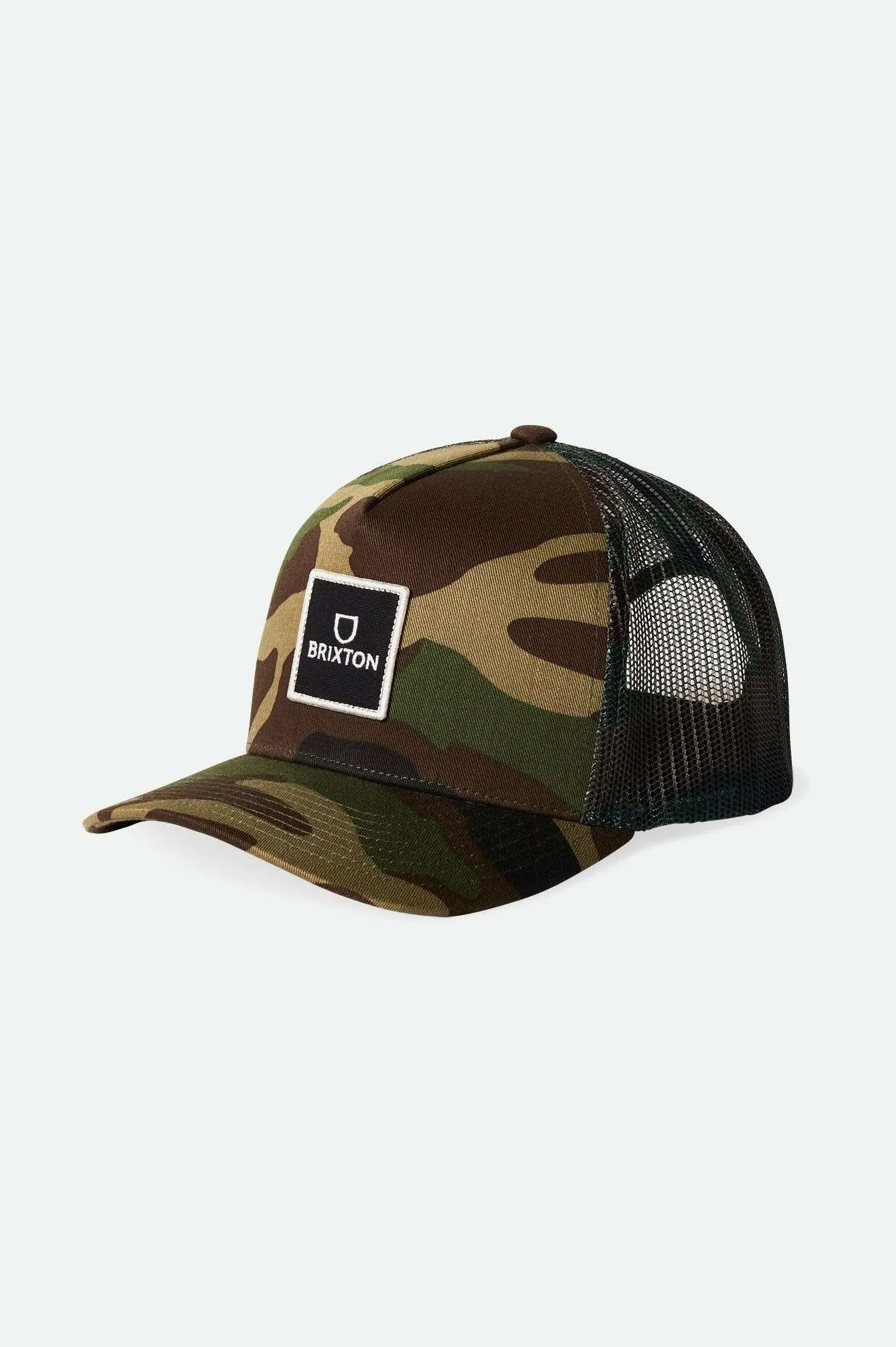Alpha Block Netplus Trucker Hat - Camo/Camo sold by Brixton