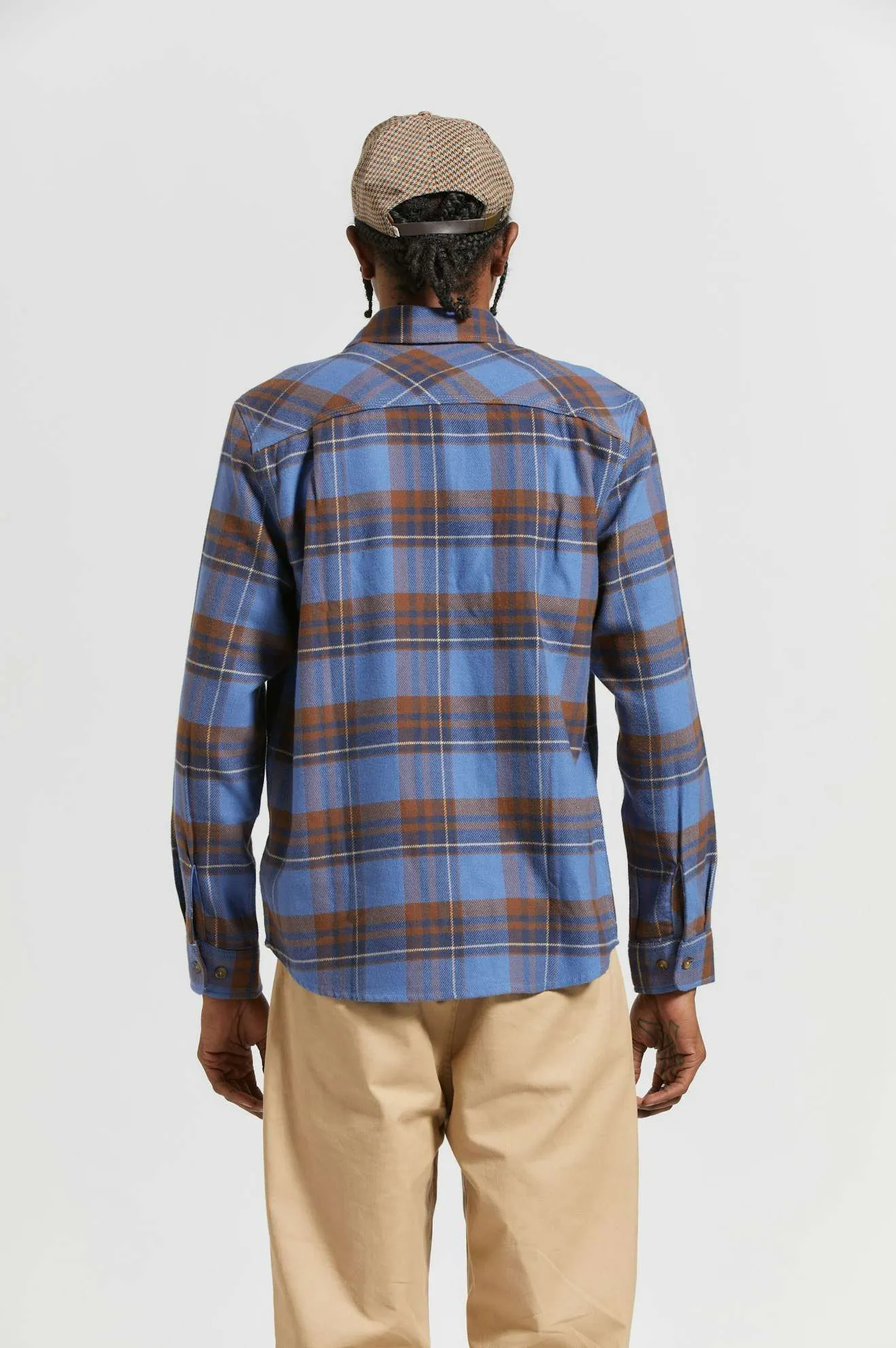 Bowery L/S Flannel - Bijoue Blue/Pinecone Brown/Washed Navy sold by Brixton product image thumbnail 4