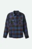 Bowery L/S Flannel - Bijoue Blue/Pinecone Brown/Washed Navy sold by Brixton