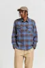 Bowery L/S Flannel - Bijoue Blue/Pinecone Brown/Washed Navy sold by Brixton