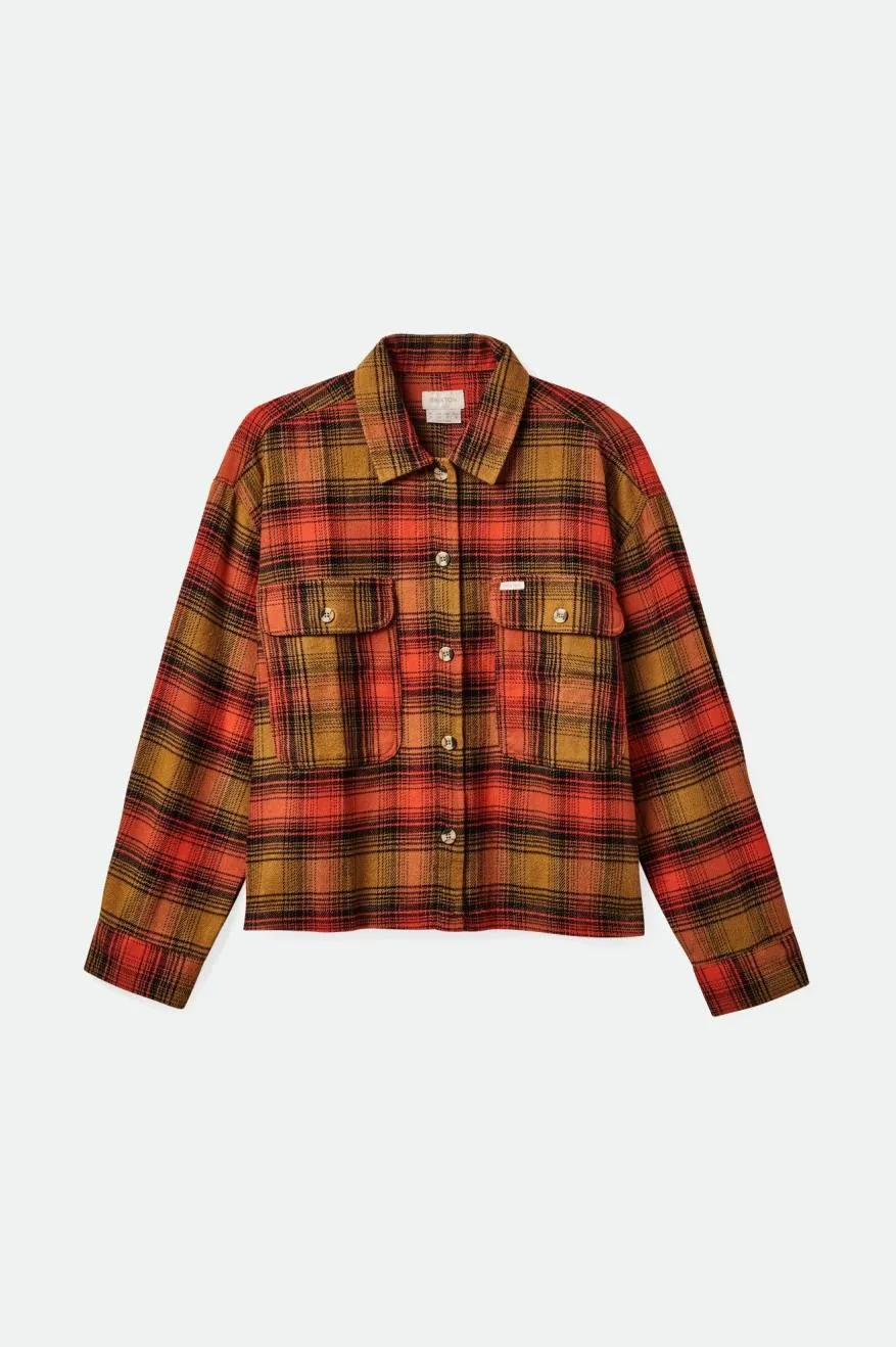 Bowery Women's L/S Flannel - Washed Copper/Barn Red sold by Brixton