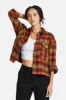 Bowery Women's L/S Flannel - Washed Copper/Barn Red sold by Brixton