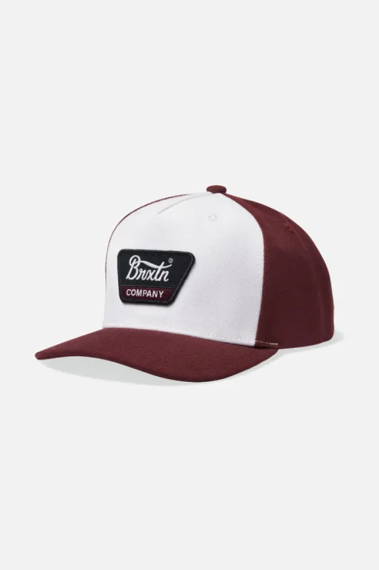 Linwood NetPlus MP Snapback - Mahogany/Off White sold by Brixton