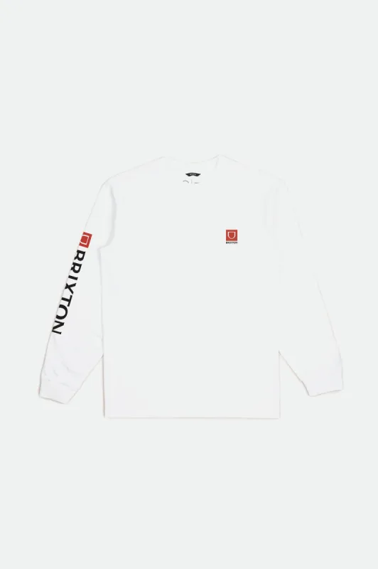 Beta II L/S Standard Tee - White Garment Dye sold by Brixton