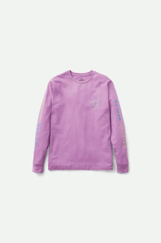 Crest L/S Standard Tee - Orchid sold by Brixton